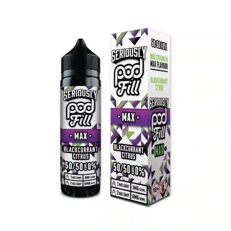 Seriously Pod Fill MAX Shortfill E-Liquids Blackcurrant Citrus | Guardian Vape Shop